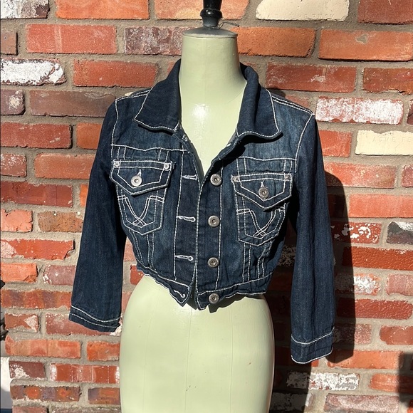 Highway Jeans Cropped Denim Jacket size Medium - Picture 1 of 6